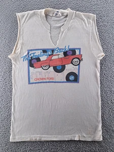 VINTAGE Ford Crown Shirt Erwachsene Small The Feelings Back KDF 103.3 Rock USA 70s - Bild 1 von 15