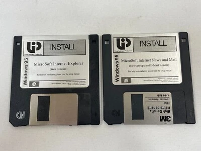 Vintage 1996 Windows 95 Microsoft Internet Explorer/News/Mail Floppy 2-Disk Set - Image 1 of 4