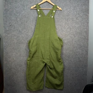 Oska Dungarees Womens Size UK 18 Green 100% Linen Wide Leg Johansson Lagenlook - Imagen 1 de 12