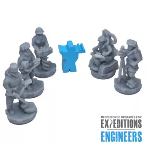 Engineers for Scythe Expeditions - GREY - 10pcs - Upgraded Worker Meeples - Picture 1 of 10