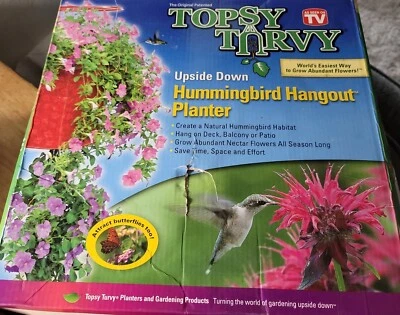 Maceta Topsy Turvy al revés colibrí Hangout como se ve en la televisión  Foto 1 de 2