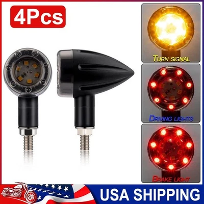 4Pcs Motorcycle 12V LED Bullet Brake Blinker Turn Signal Tail Light General Foto 1 de 4