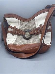 B.O.C Nayarit Straw Crossbody White Brown Purse Bag - Picture 1 of 5