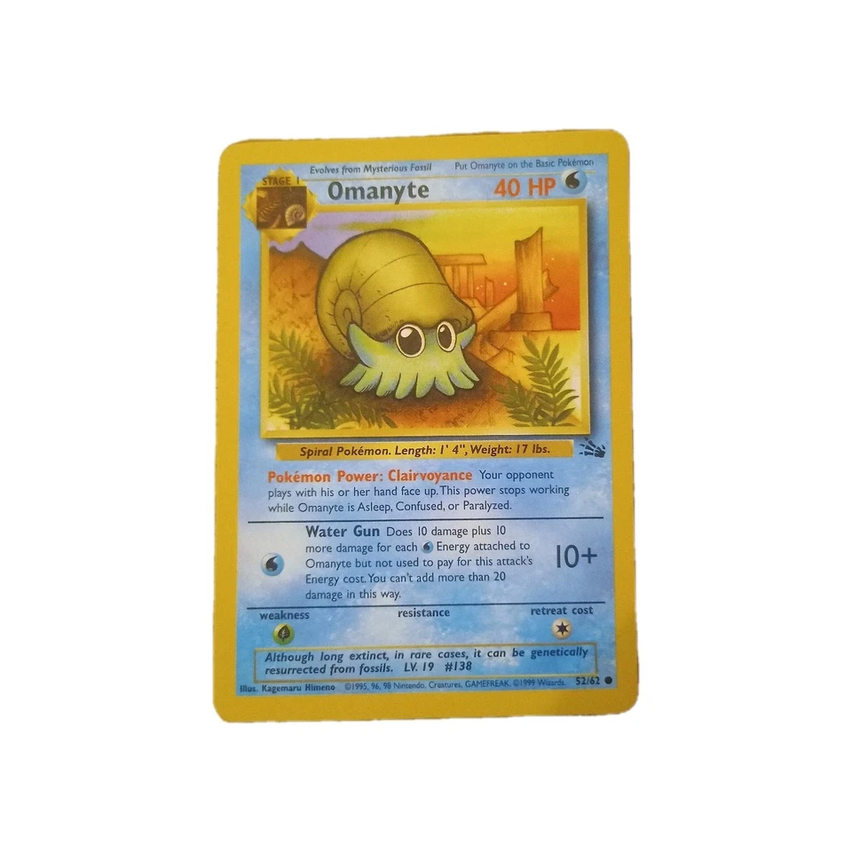 Pokemon Karte - Amonitas/Omanyte 52/62 - Edition Fossil - Englisch Pokemon - Bild 1 von 1