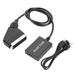 Universal SCART Male to HDMIs Female Adapter Plugs and Play Design USB Powered - Picture 1 of 8