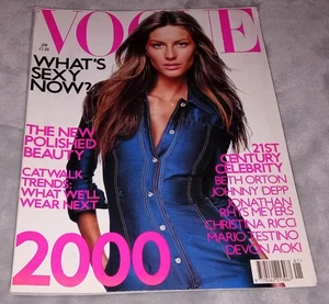 VOGUE MAGAZINE January 2000 GISELE Jonathan Rhys Meyers JOHNNY DEPP Beth Orton - Picture 1 of 22