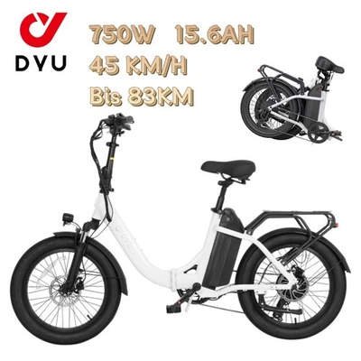Bicicleta Eléctrica DYU C9 20" Hombre/Mujer 750W 15.6AH 48V 83KM 45KM/H Foto 1 de 4