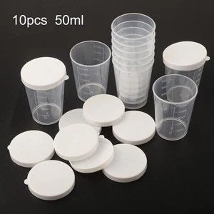 Lab Quality 10pcs 50ml Transparent Medicine Measuring Cup with Plastic Cover - Bild 1 von 24