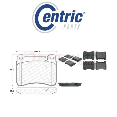 Centric Semi Metallic Brake Pads w Shim for 2009-2011 Mercedes-Benz SLK300 mr - Image 1 of 4