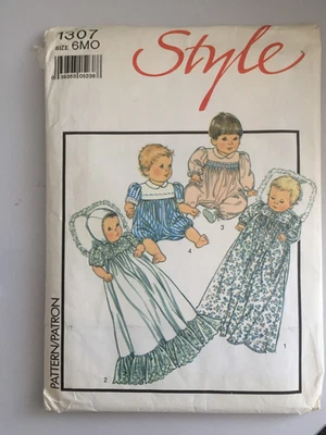 # CUT - STYLE  CHRISTENING GOWN & ROMPER 1307 - SIZE 6 MONTHS - Image 1 of 3