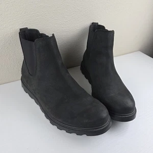 Sorel Ainsley Damenstiefel Größe 7,5 wasserdicht Chelsea zum Überziehen schwarz Leder - Bild 1 von 10