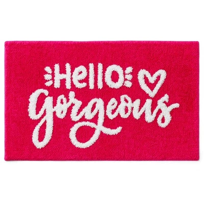 Alfombra de baño Hello Gorgeous 31,5" x 19,7" - Diseño acolchado de felpa, lavable a máquina... Foto 1 de 4