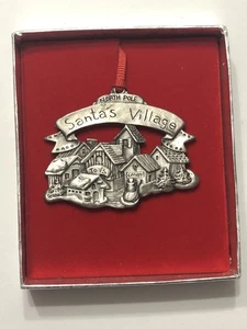 Wallace Silversmiths Solid Pewter Santas Village Merry Christmas Ornament 1999 - Picture 1 of 4
