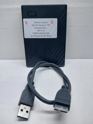 1TB WD Passport Hard Drive w/ Karaoke Music MP3+G 200k+ Songs (1940's-2020) - Image 1 of 4