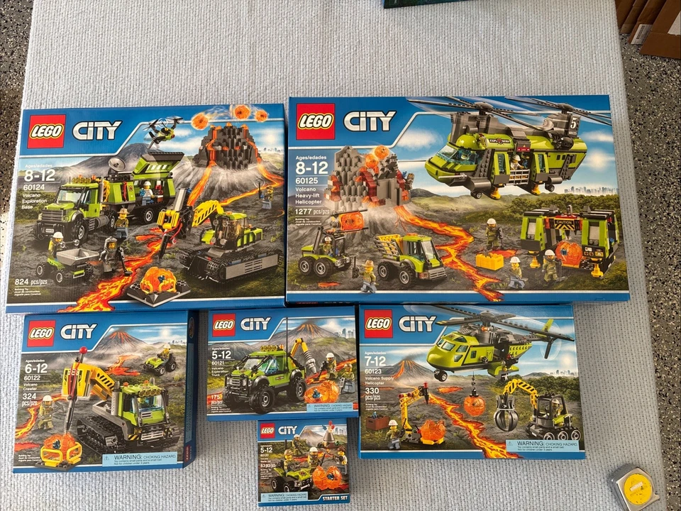 Lego City 2016 Volcano Lot 60125 60124 60123 60122 60121 60120 New!! - Image 1 of 1