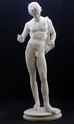 Narciso Arte Masculino Desnudo Mitología Griega Estatua Escultura Mármol Fundido Museo Copia Foto 1 de 4