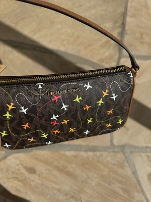 BOLSO BOLSA MICHAEL KORS JET SET MARRÓN MULTI EAST WEST ESTAMPADO AVIÓN NUEVO CON ETIQUETAS Foto 1 de 4