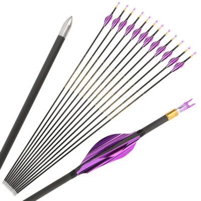 6/12 X 31'' Archery Arrow Pure Carbon SP700-1000 ID4.2mm .001'' .003'' Shooting - Image 1 of 4