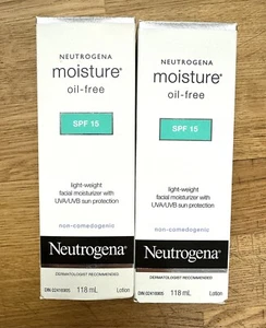 Neutrogena Oil Free Moisturizer Spf 15 118ml X2 Bottles Expires 11-2025 - Picture 1 of 4
