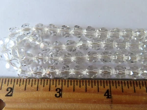 Strand of 120 Preciosa round Glass Faceted beads in 7mm Crystal. - Picture 1 of 2