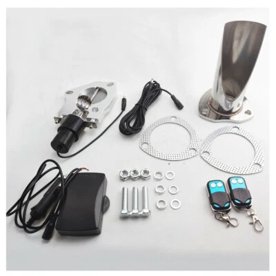 2.5'' Electric Stainless Exhaust Valve Cutout Cut Out Pipe Kit Remote Control - Image 1 of 4
