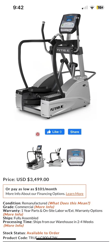elíptico fitness verdadeiro JC900E2W - Imagem 1 de 4