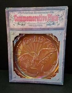 Carnival Glass American Bicentennial 1776-1976 Commemorative Plate EAGLE Indiana - Picture 1 of 4