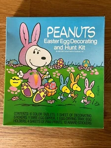 vintage Peanuts Easter egg Decorating and Hunt Kit 1960's new - Picture 1 of 3