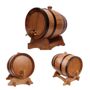 5L 10L 20L Litre Wine Oak Barrel Spirits Whiskey Beer Age Storage Stainless Tap - Picture 1 of 21