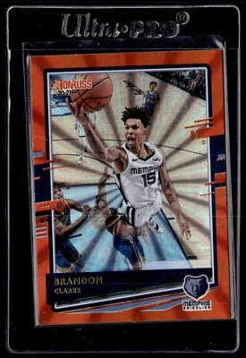 2020-21 Panini Donruss Brandon Clarke Orange Laser #192 Memphis Grizzlies - Image 1 of 2