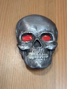 Vintage 1993 Siskiyou Belt Buckle Company SKULL RED EYES Outlaw Motorcycle - EUC - Picture 1 of 8