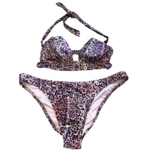 Shade Shore Bikini Swimwear Bottoms Size XL Top M Leopard - Picture 1 of 3