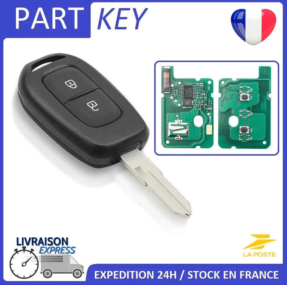 Clé télécommande vierge DACIA logan sandero duster dokker après 2013 4A AES