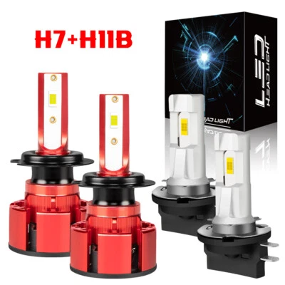 FOR Hyundai Veloster 2013-2017 H7+H11B LED Headlight High Low Beam White Bulbs - Image 1 of 4