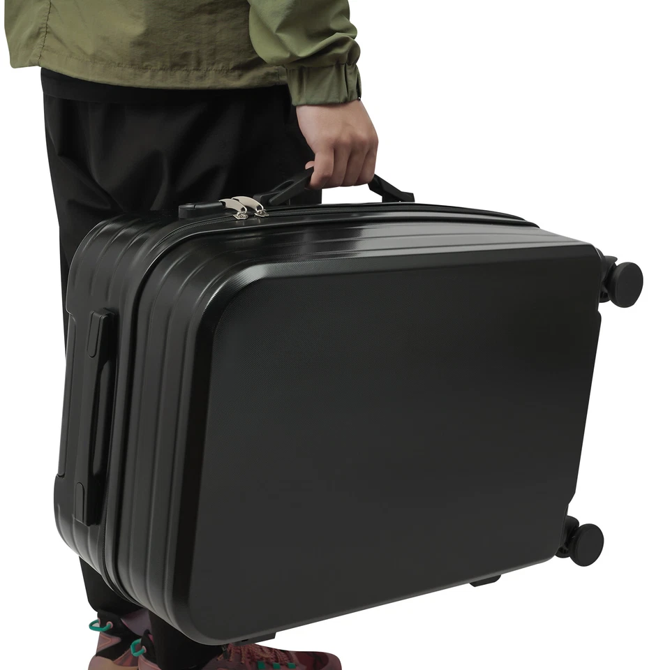 Maleta 24" negra y amarilla clara con portavasos, maleta equipaje de viaje Foto 1 de 1