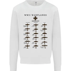 German War Planes WWII Fighters Aircraft Kids Sweatshirt Jumper - Picture 1 of 87