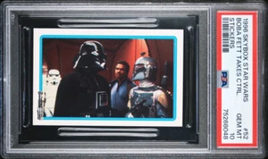 1996 SKYBOX PANINI STAR WARS STICKERS #52 BOBA FETT TAKES CNTRL VADER ๐ PSA 10 - Picture 1 of 2