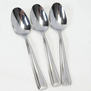 Oneida Flourish Teaspoons 6-1/4" Rope Edge 18/10 Stainless Lot of 3 - Picture 1 of 8