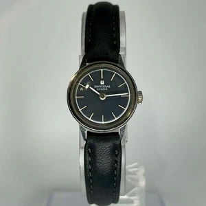 Universal Geneve dark gray dial genuine buckle vintage women watch 20mm mzmr A - Picture 1 of 11