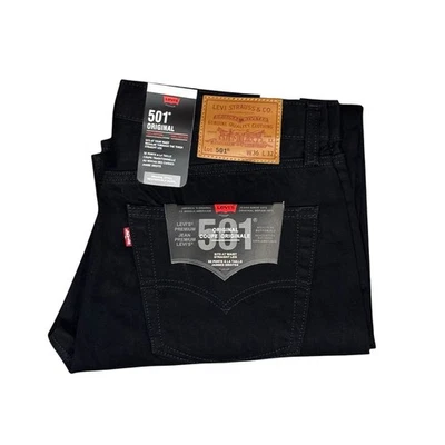 Levi's 501 Original (BLACK) Men's Regular Fit Jeans - Image 1 of 4