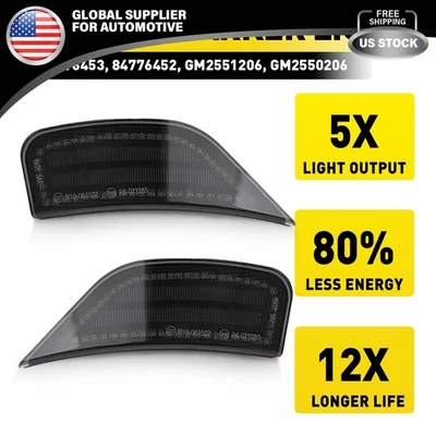 Smoked Lens LED Front Side Marker Light White For 2021-2023 Cadillac Escalade - Image 1 of 4