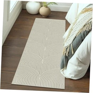 Washable Runner Rug 2x6 ft Hallway Kitchen Runner Rugs 2' x 6' Beige - Picture 1 of 8