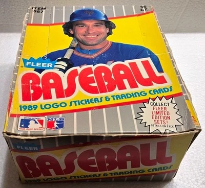 1989 Fleer Baseball Wax Box 36 Packs Potentially Bill Ripken Error Griffey Jr. - Image 1 of 4