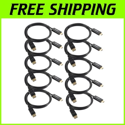 Reliable 10 Pack Gold Plated 6FT DisplayPort to HDMI Cable for Projectors & TVs - Image 1 of 4