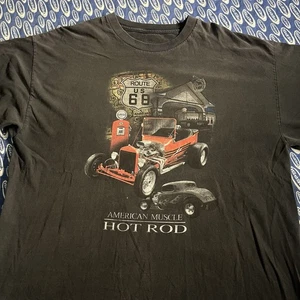 Lifestyle Classics T-Shirt Men 2XL Black Route 66 Hot Rod Muscle Car Tee - Picture 1 of 7