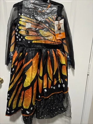 NUEVO Disfraz de Halloween Mariposa Monarca Niñas Grande 10-12 Vestido Tocado Foto 1 de 3