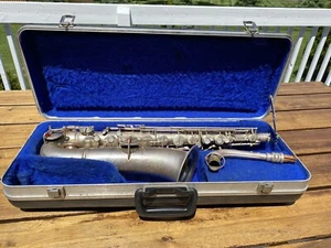 Vintage C.G Conn C Melody Saxophone Silver Nickel Plated Rolled Tone Holes NICE - Picture 1 of 23