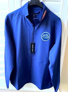 CHUBB SHORT PAR 4 golf jacket size XL blue full zip long sleeve stretch logo NEW - Picture 1 of 12