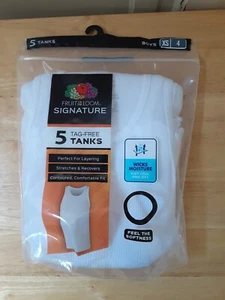 Fruit of The Loom Boys Tanks ( 5 Pack) Size XS (4) NEW WITH TAGS - Picture 1 of 2