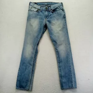 Jeans Bullhead uomo 31x32 effetto invecchiato slim dritto cotone denim blu sfumato - Foto 1 di 8